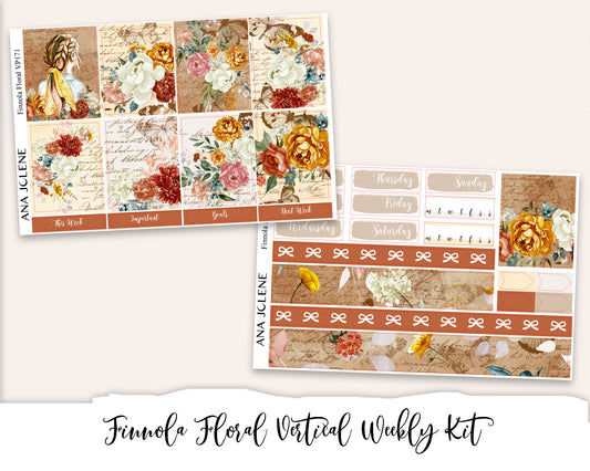 FINNOLA FLORAL Planner Sticker Kit (Vertical Weekly)