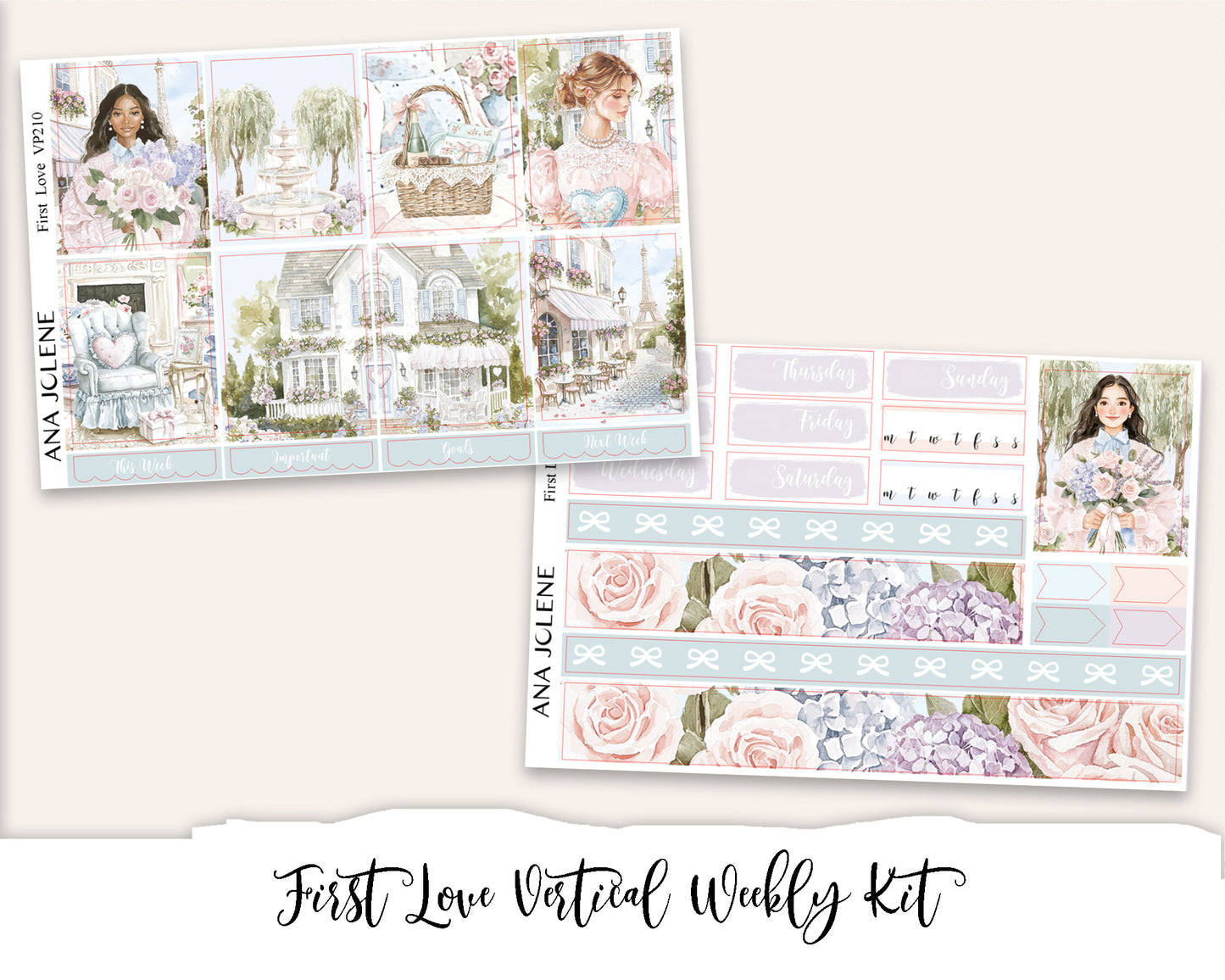 FIRST LOVE Planner Sticker Kit (Vertical Weekly)