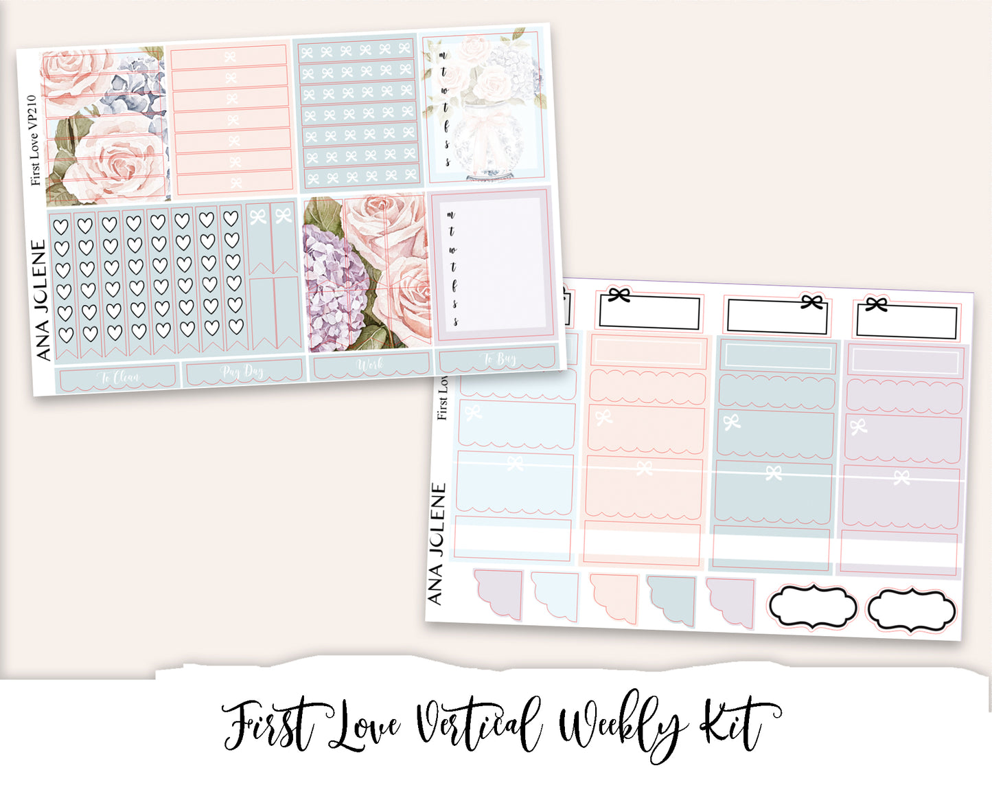 FIRST LOVE Planner Sticker Kit (Vertical Weekly)