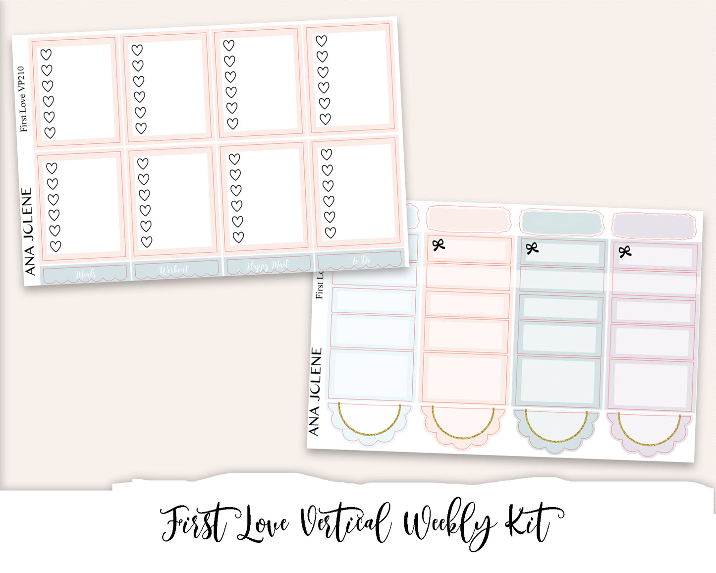 FIRST LOVE Planner Sticker Kit (Vertical Weekly)