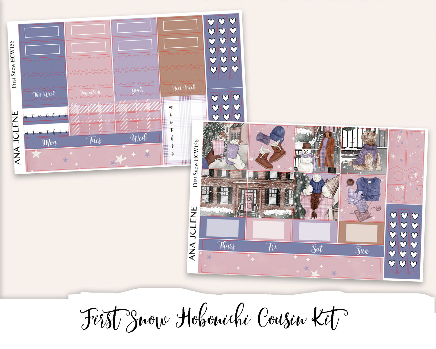 FIRST SNOW Hobonichi Cousin Weekly Planner Sticker Kit