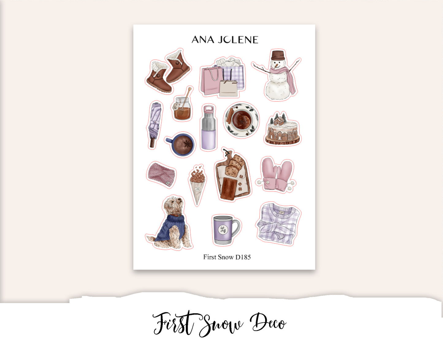 FIRST SNOW Planner Sticker Kit (Vertical Weekly)