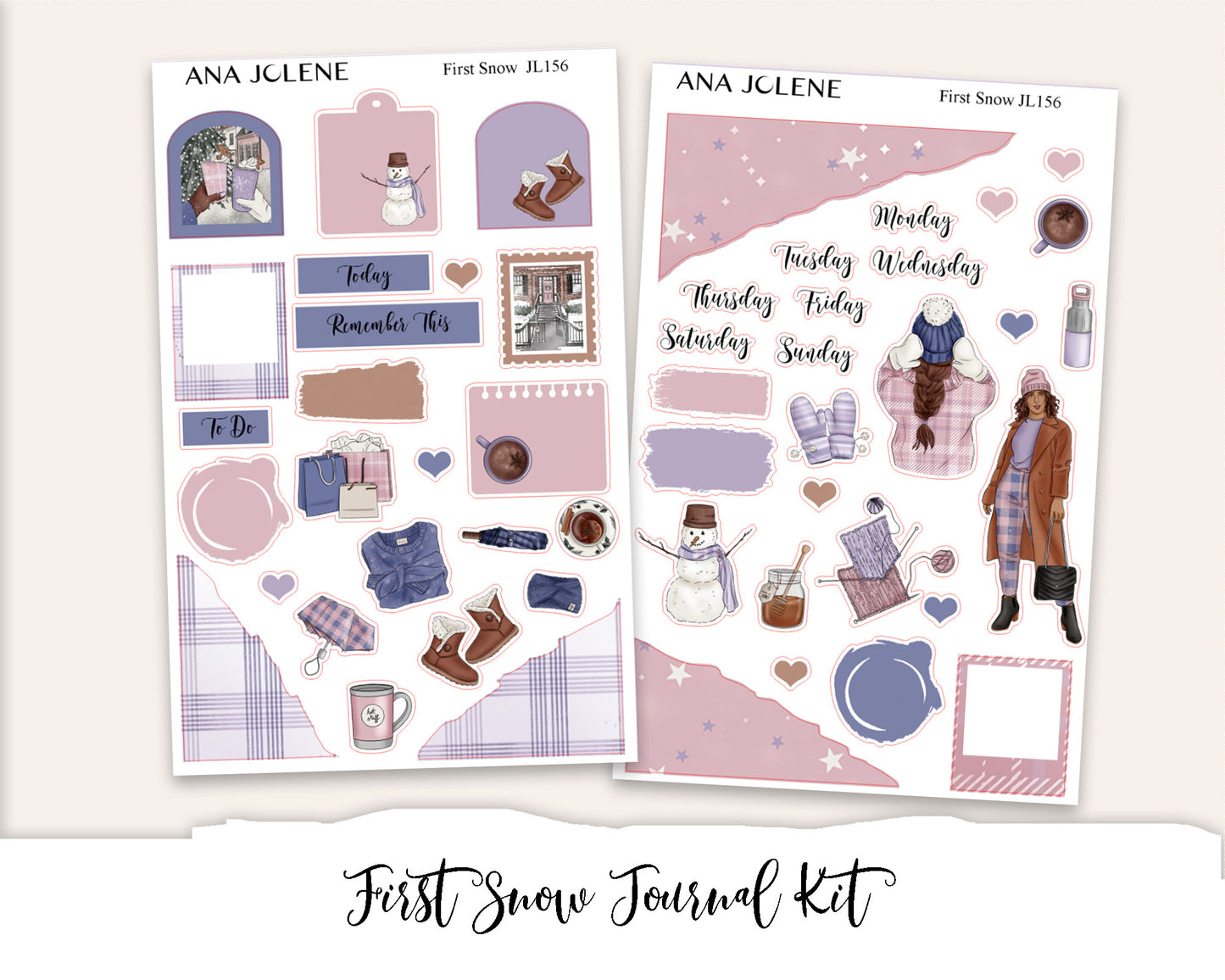 FIRST SNOW Mini Journal Sticker Kit