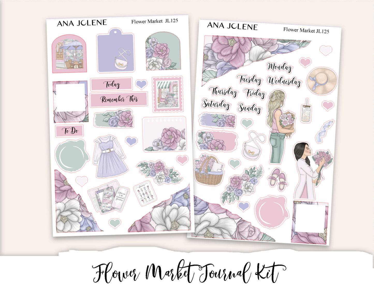 FLOWER MARKET Mini Journal Sticker Kit