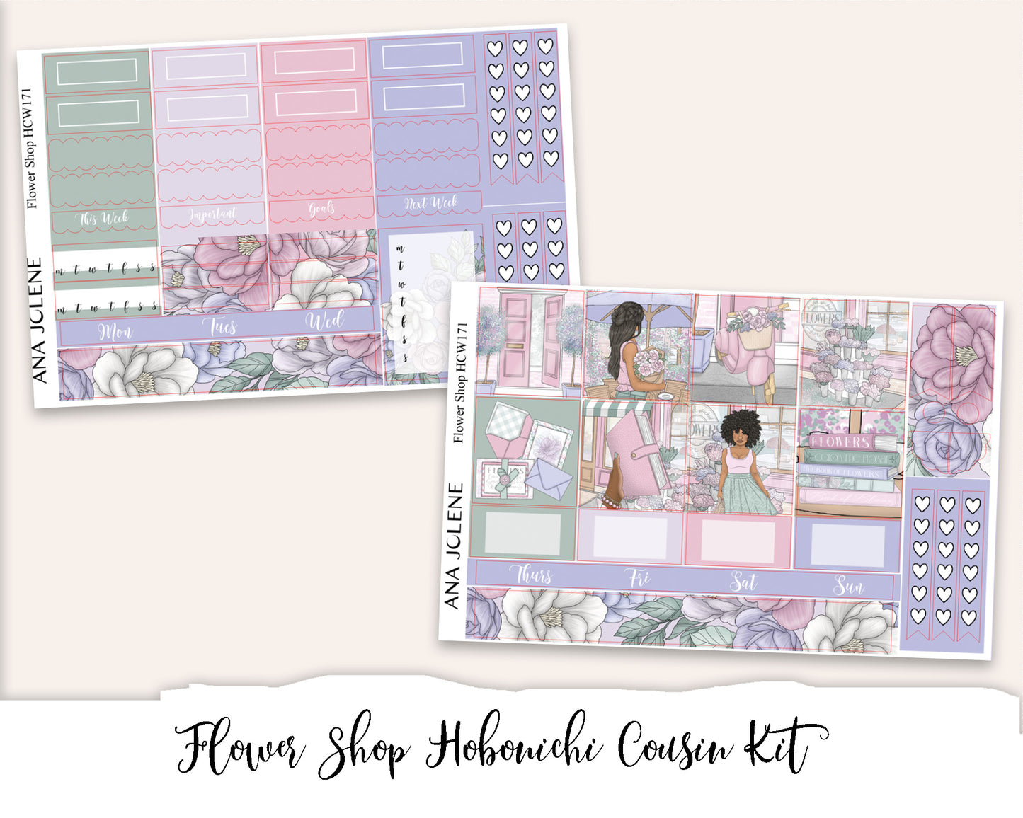 FLOWER SHOP Hobonichi Cousin Weekly Planner Sticker Kit