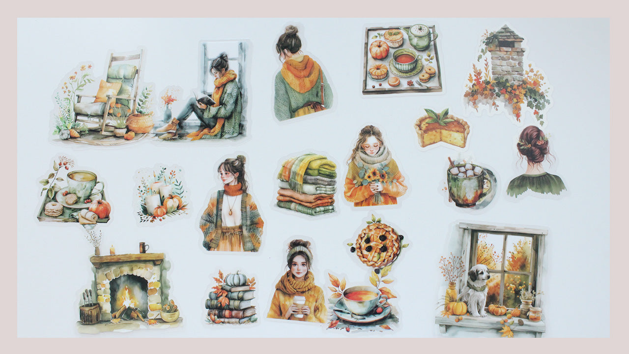 Fall Fashion Girl Diecut Sticker Pack
