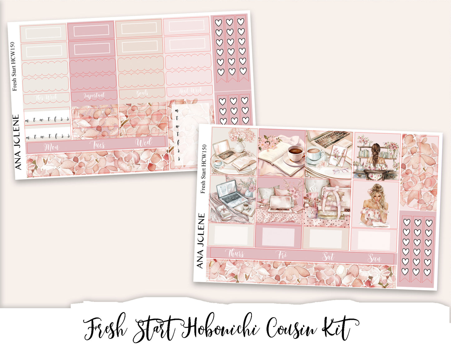 FRESH START Hobonichi Cousin Weekly Planner Sticker Kit