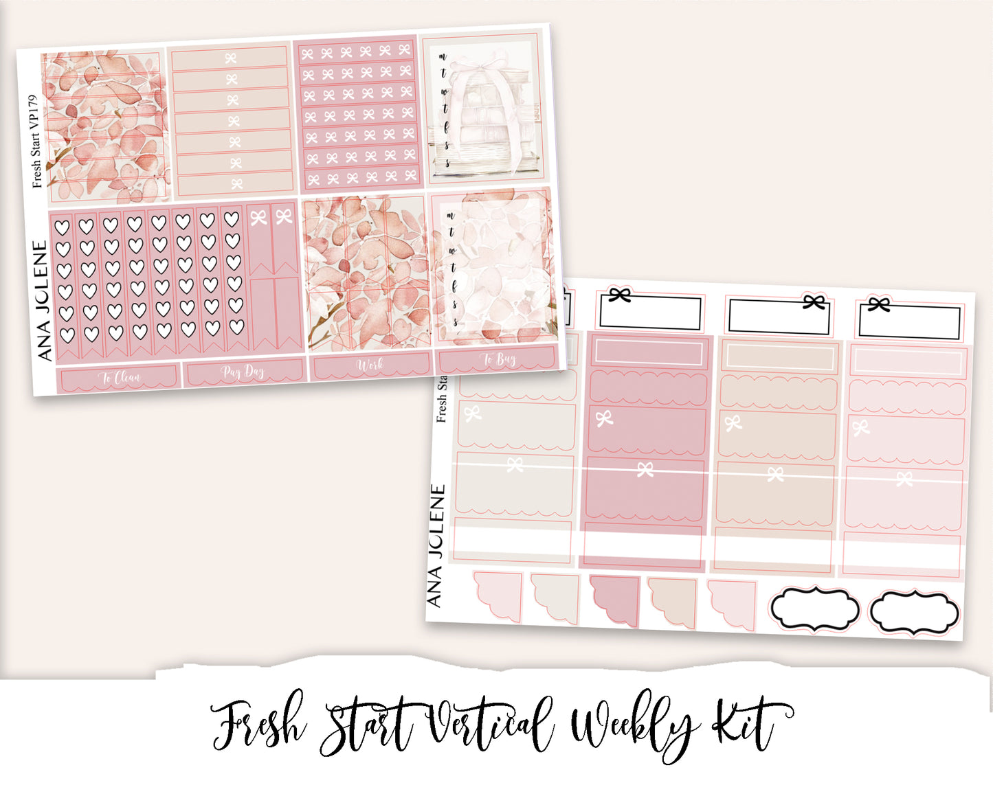 FRESH START Planner Sticker Kit (Vertical Weekly)