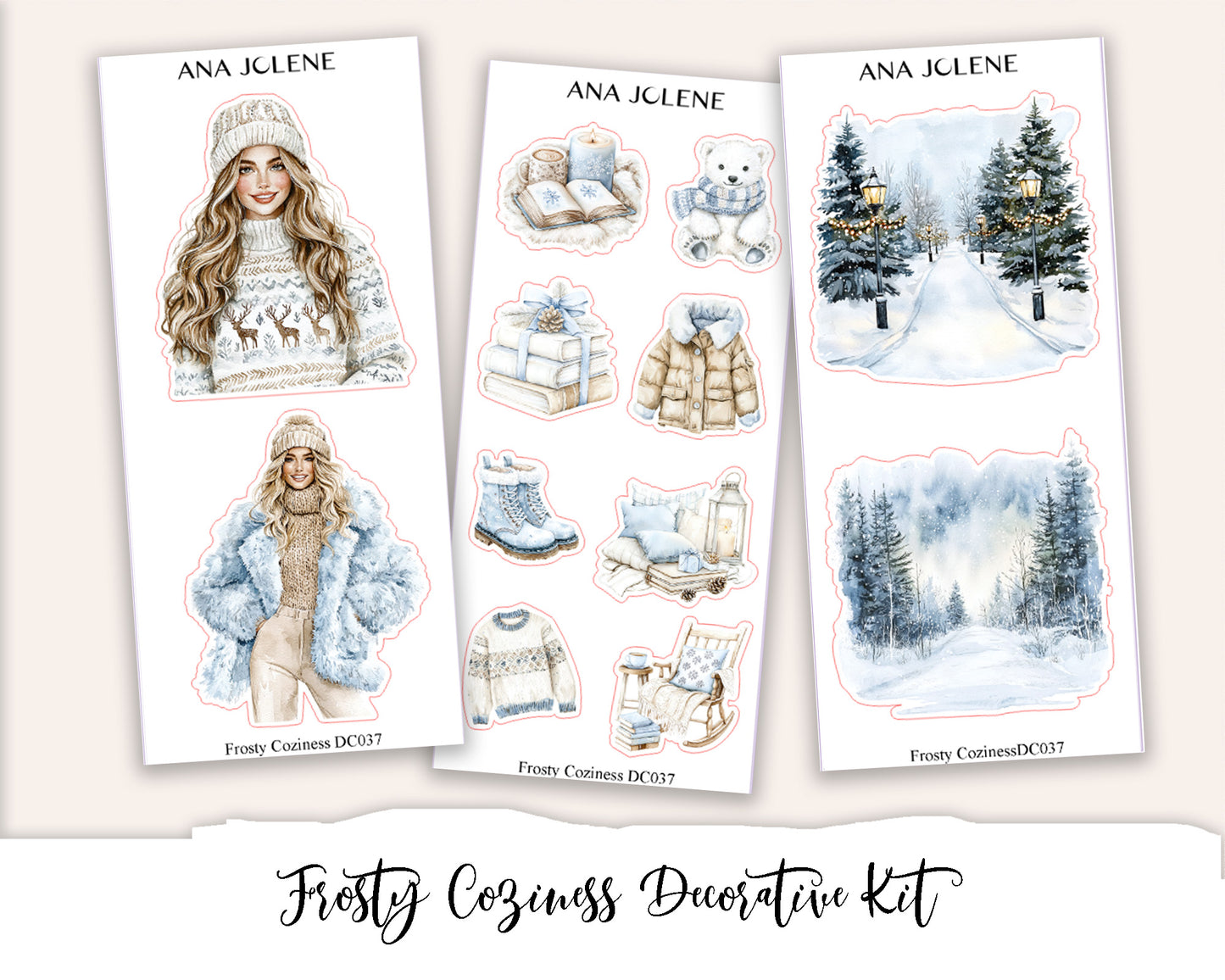 FROSTY COZINESS Decorative Planner Sticker Kit