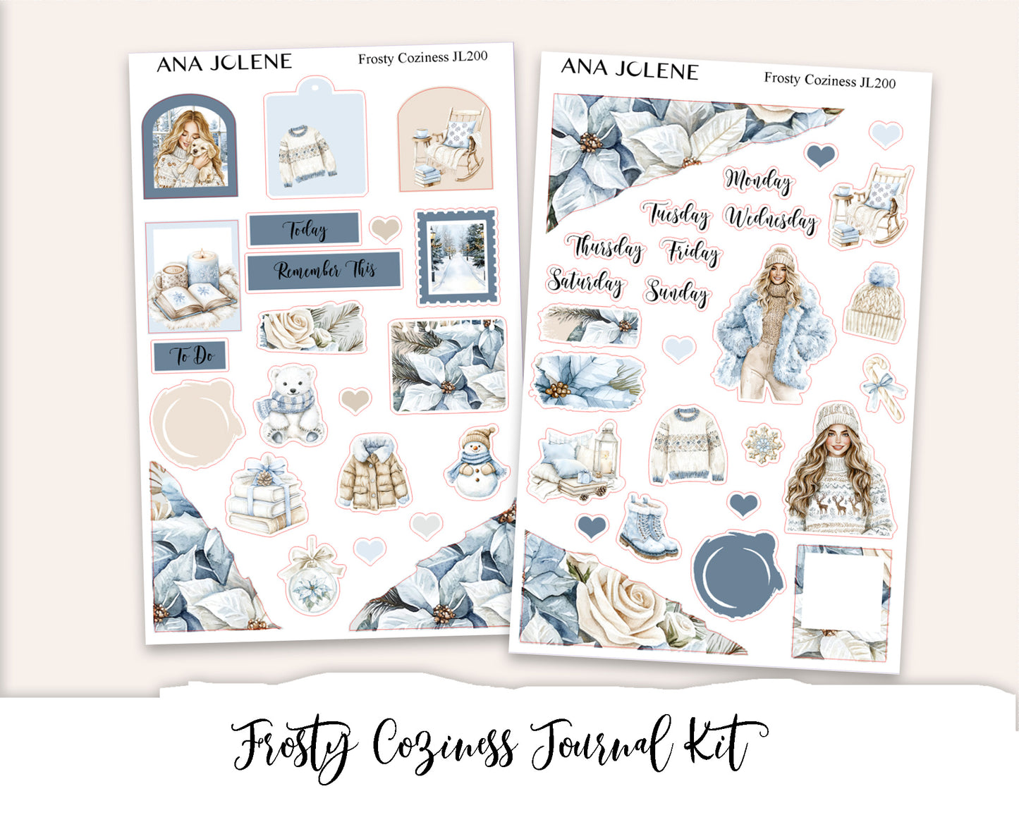 FROSTY COZINESS Mini Journal Sticker Kit