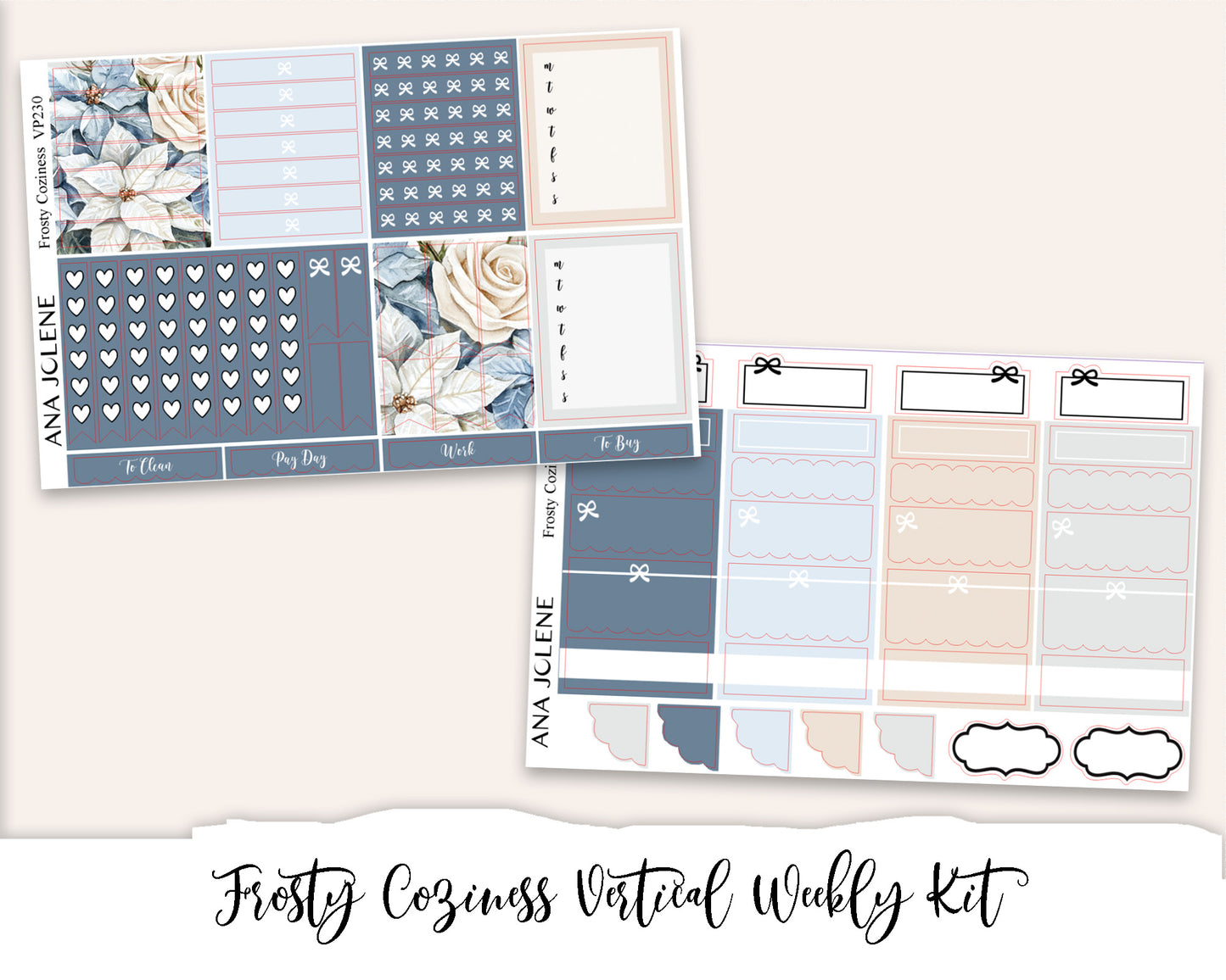 FROSTY COZINESS Planner Sticker Kit (Vertical Weekly)