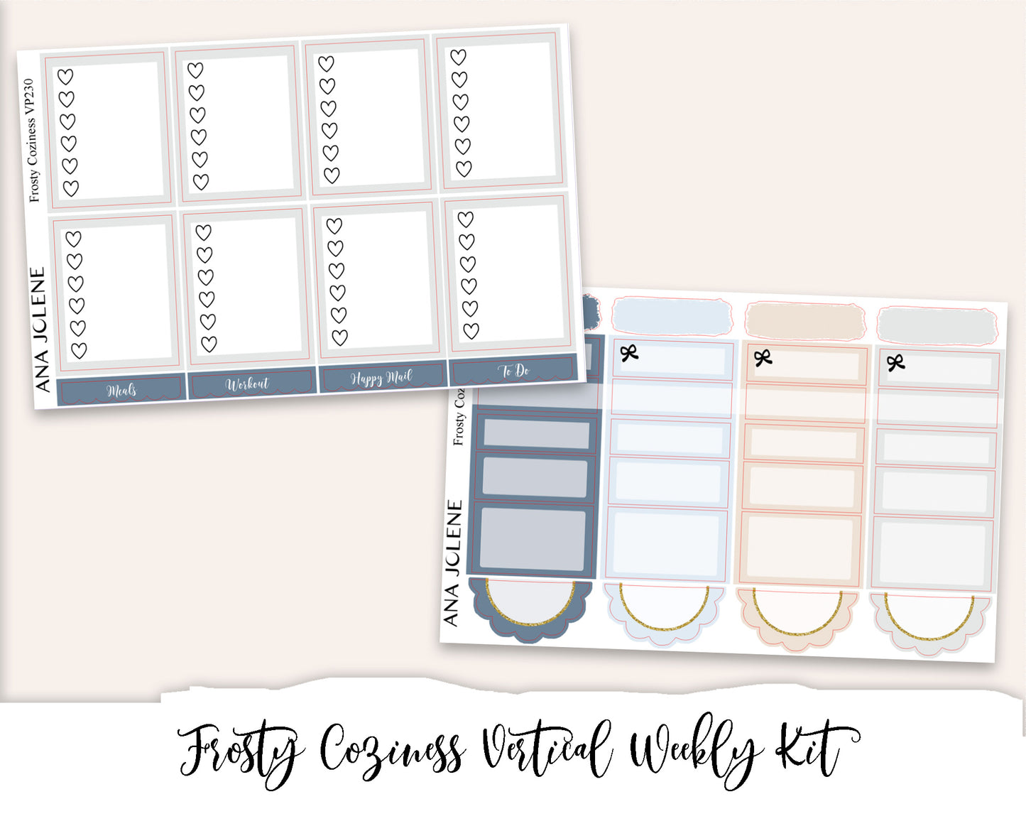 FROSTY COZINESS Planner Sticker Kit (Vertical Weekly)
