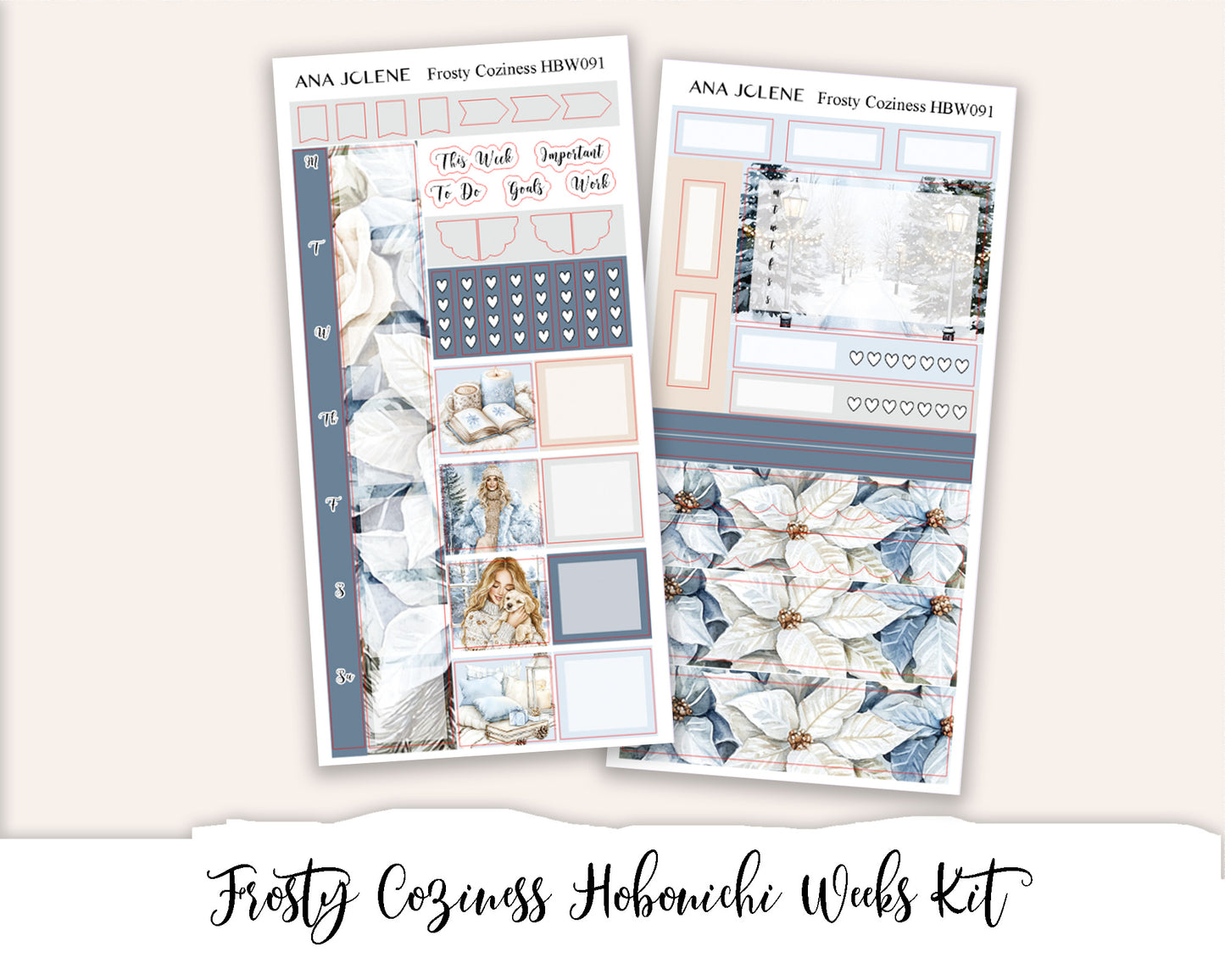FROSTY COZINESS Hobonichi Weeks Planner Sticker Kit