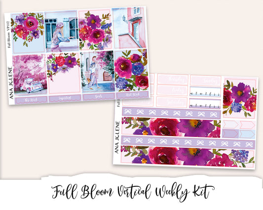 FULL BLOOM Planner Sticker Kit (Vertical Weekly)