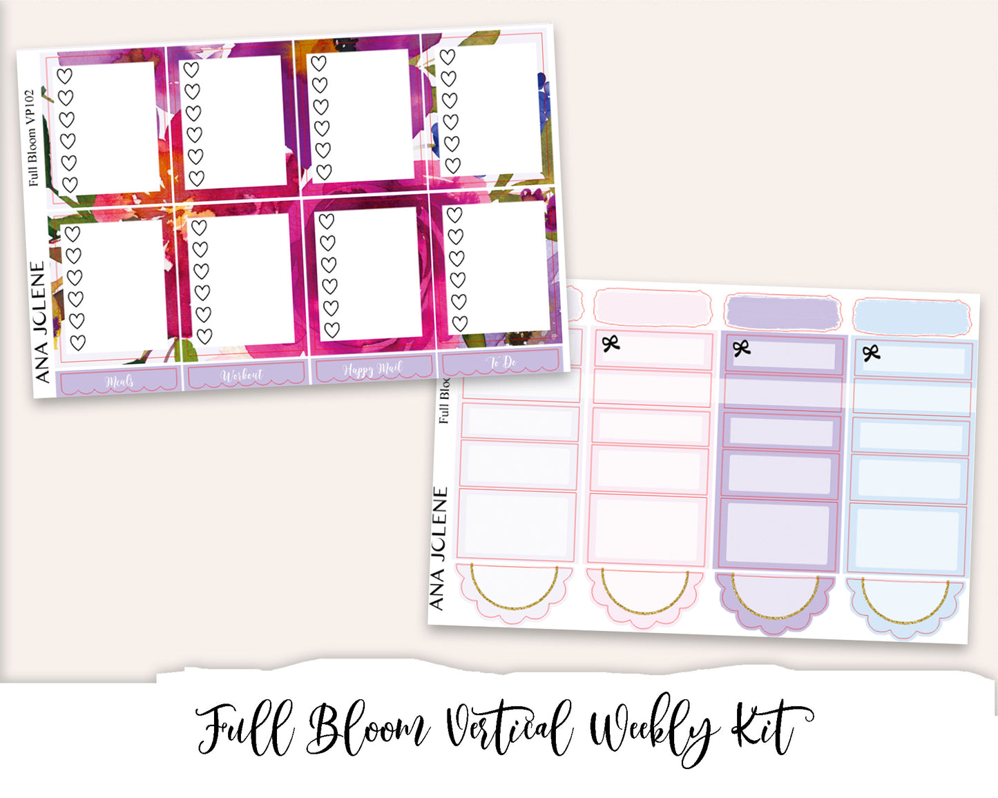 FULL BLOOM Planner Sticker Kit (Vertical Weekly)