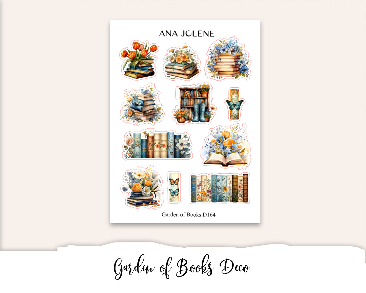 GARDEN OF BOOKS Hobonichi Cousin Weekly Planner Sticker Kit