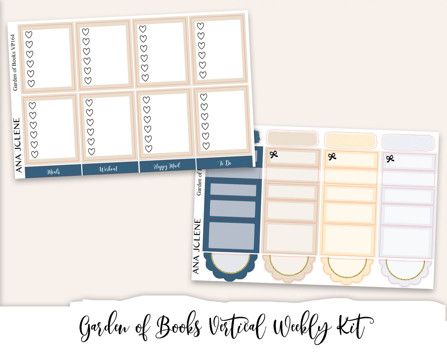 GARDEN OF BOOKS Planner Sticker Kit (Vertical Weekly)