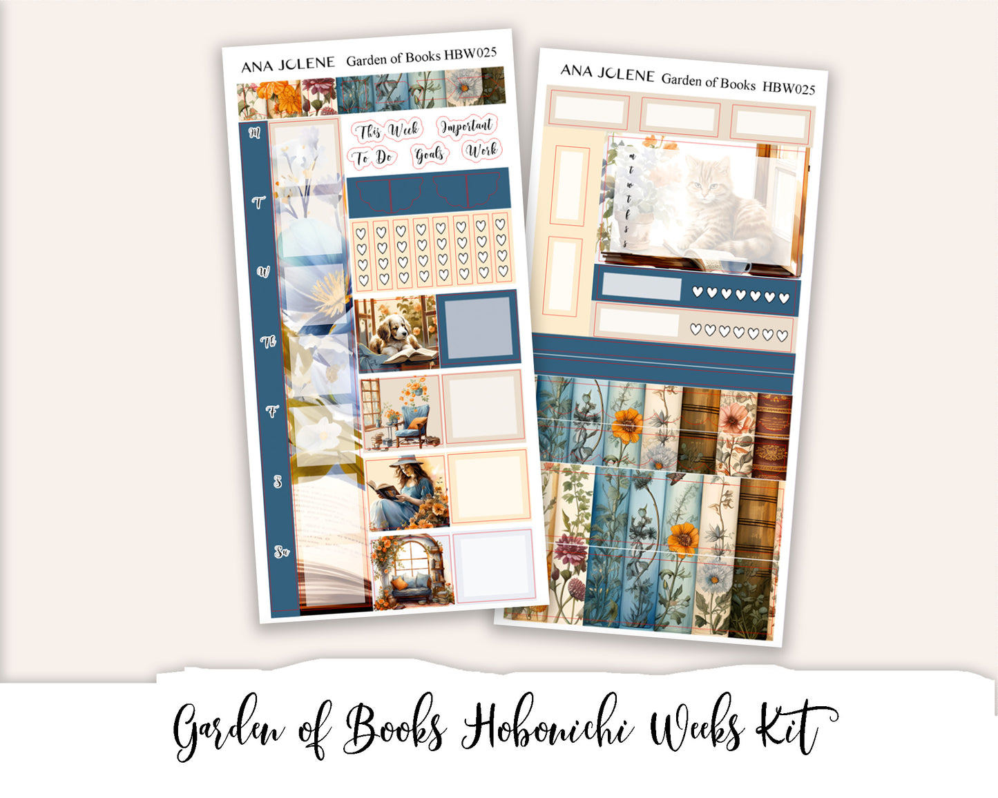 GARDEN OF BOOKS Hobonichi Weeks Planner Sticker Kit