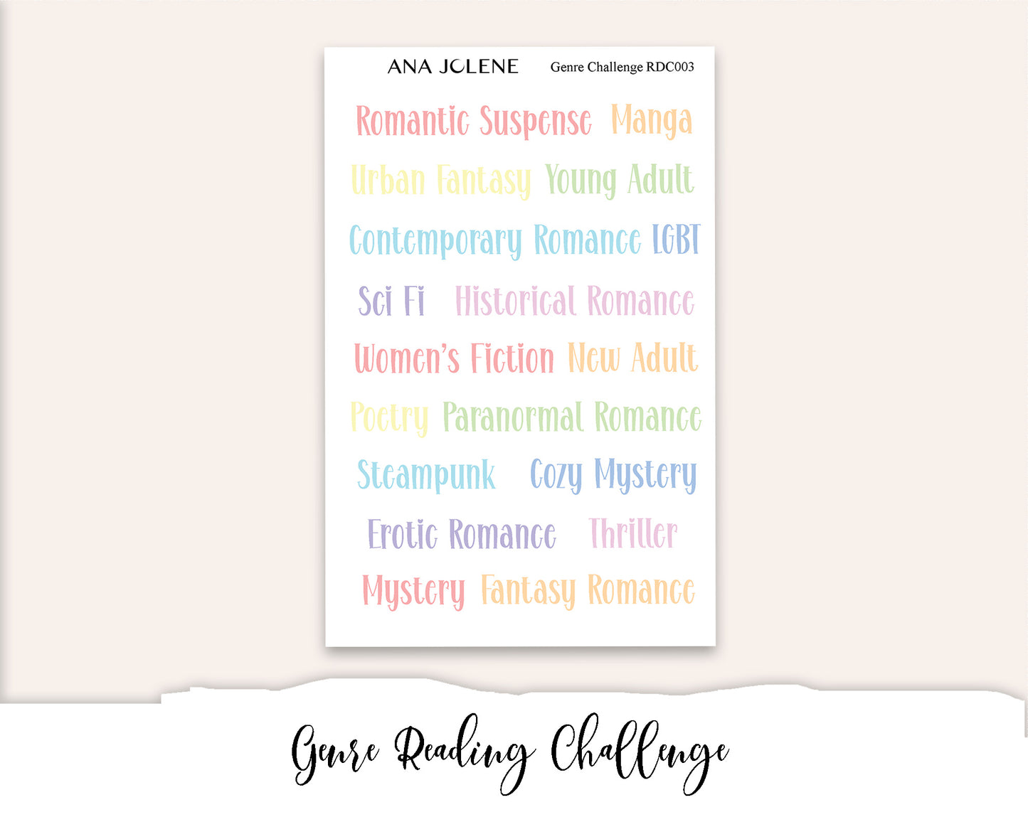 Genre Challenge - A5 Reading Journal