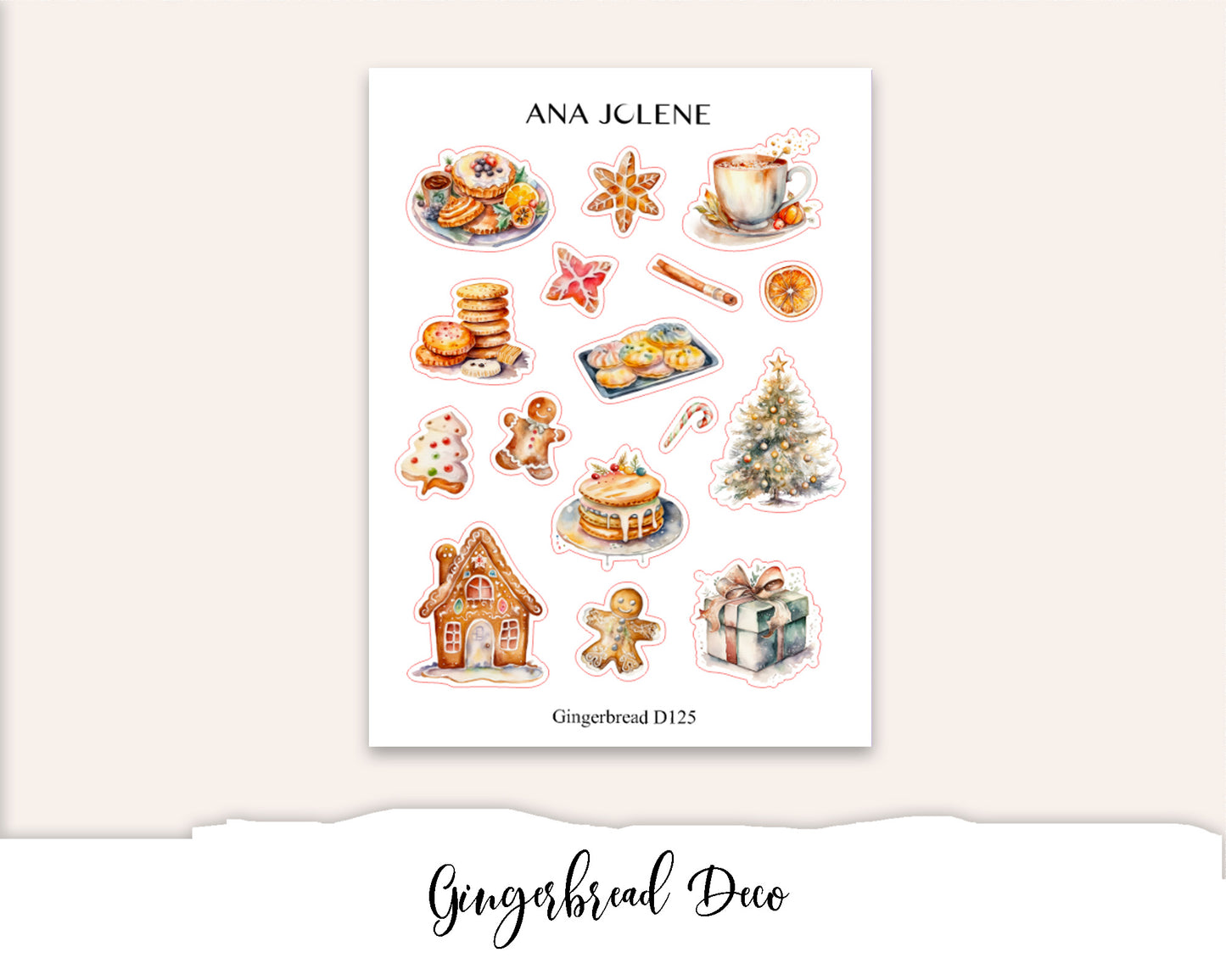 GINGERBREAD Planner Sticker Kit (Vertical Weekly)