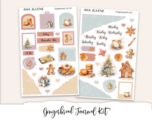 GINGERBREAD Mini Journal Sticker Kit