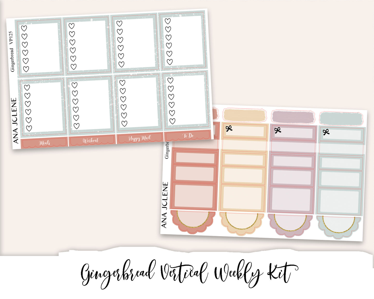GINGERBREAD Planner Sticker Kit (Vertical Weekly)