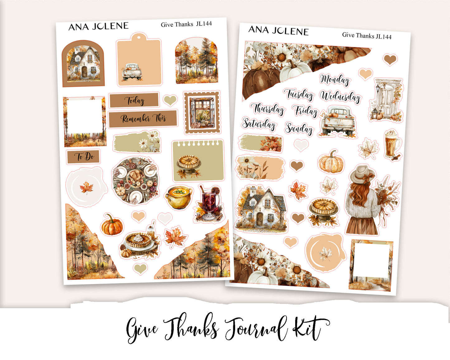 GIVE THANKS Mini Journal Sticker Kit