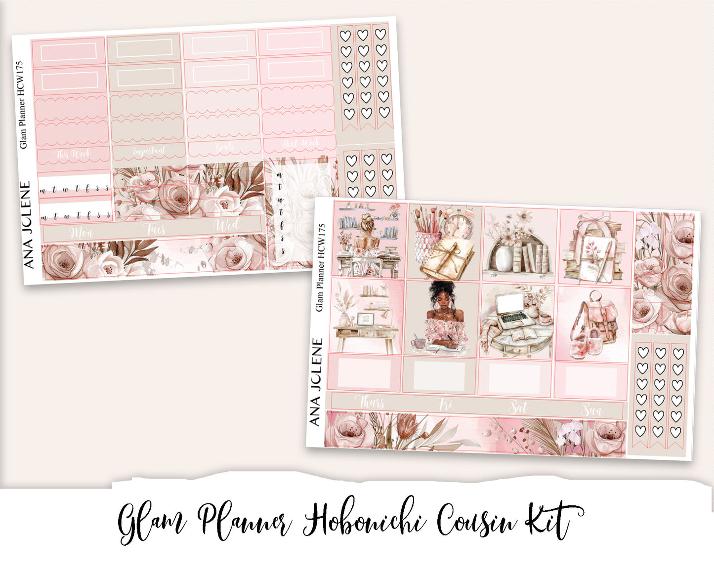 GLAM PLANNER Hobonichi Cousin Weekly Planner Sticker Kit