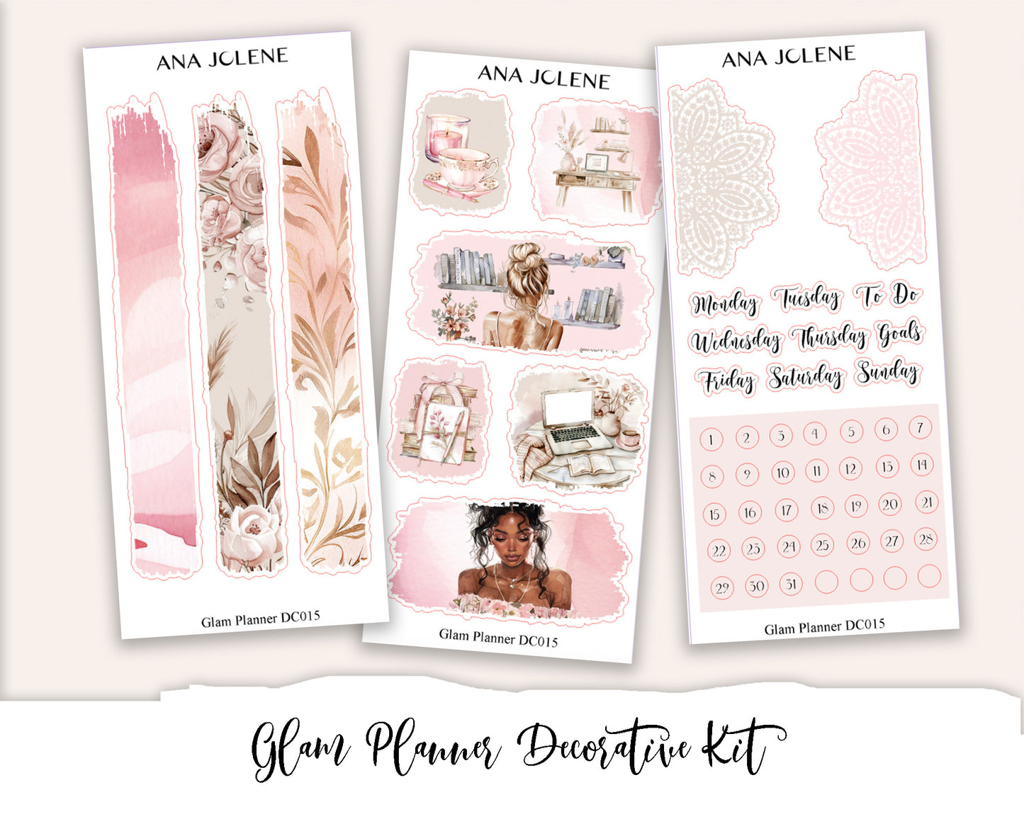 GLAM PLANNER Decorative Planner Sticker Kit