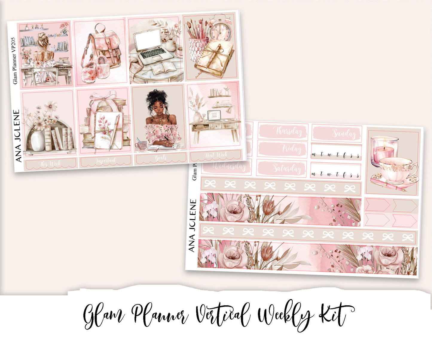 GLAM PLANNER Planner Sticker Kit (Vertical Weekly)