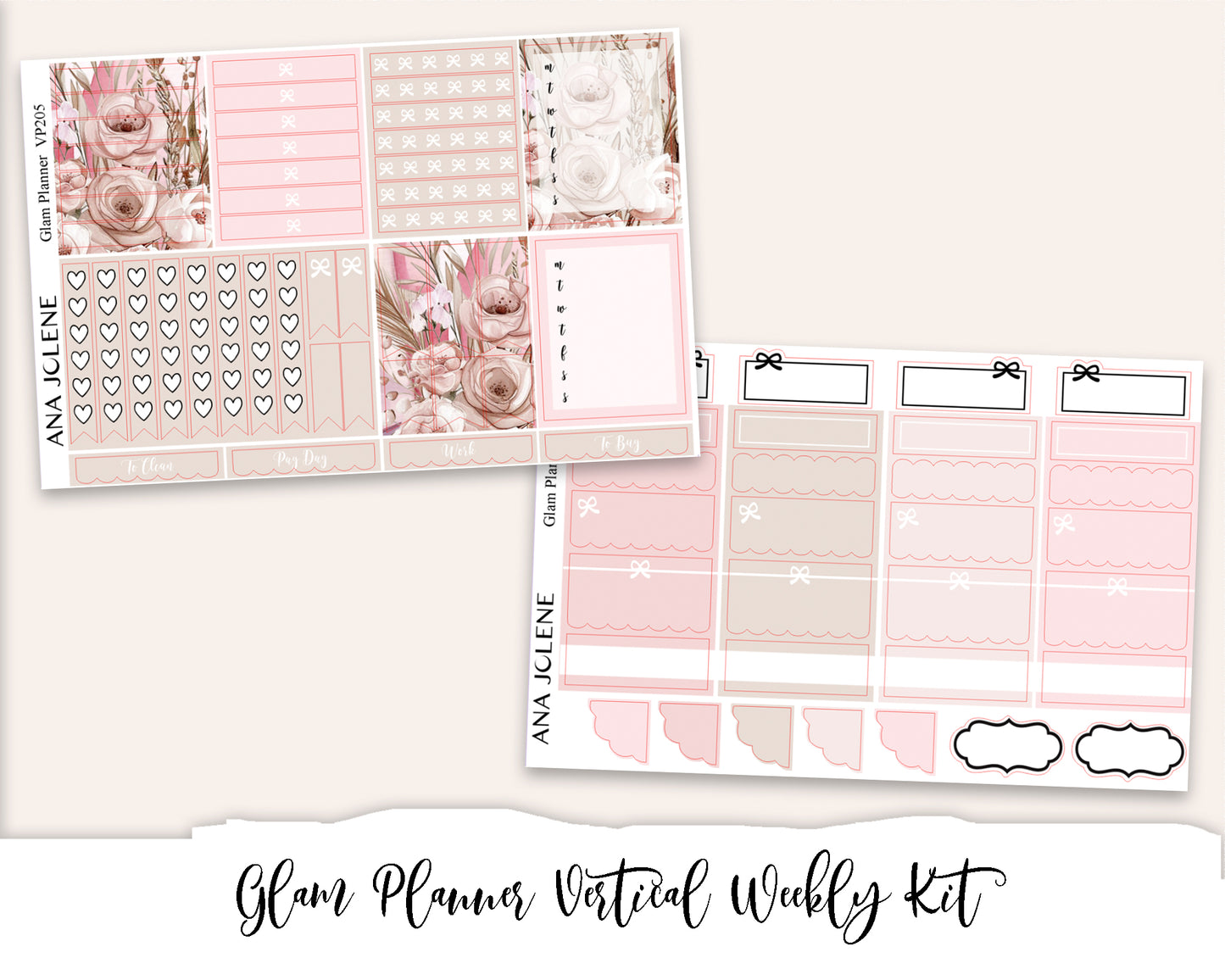 GLAM PLANNER Planner Sticker Kit (Vertical Weekly)