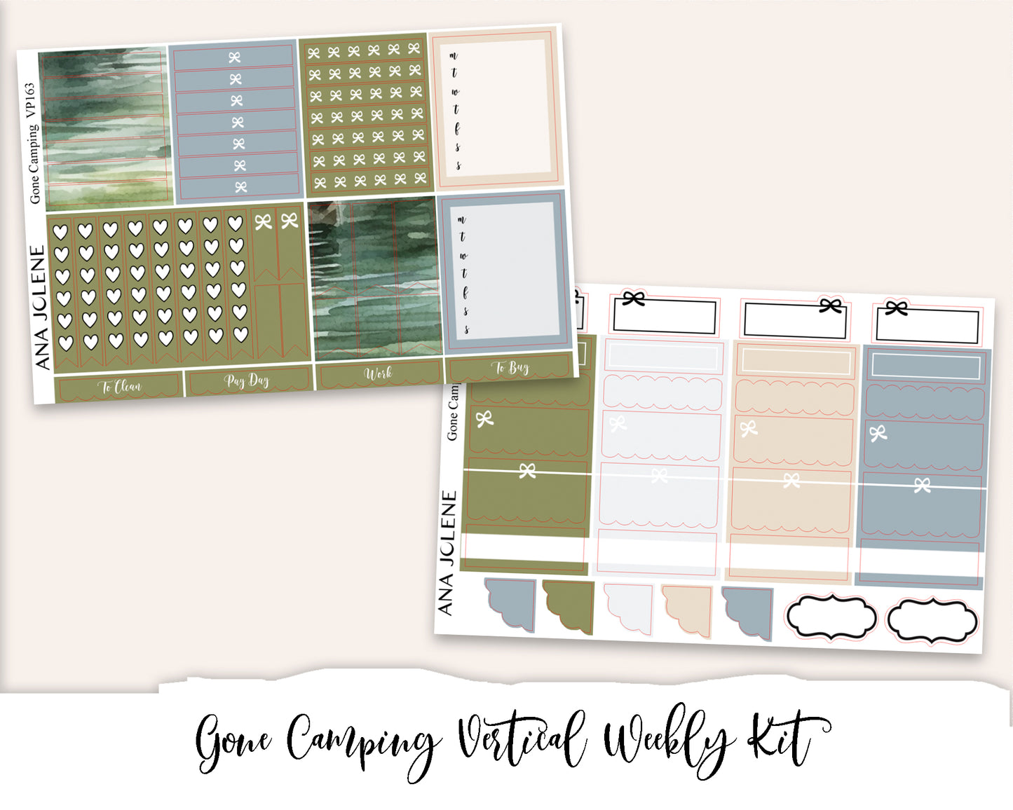 GONE CAMPING Planner Sticker Kit (Vertical Weekly)