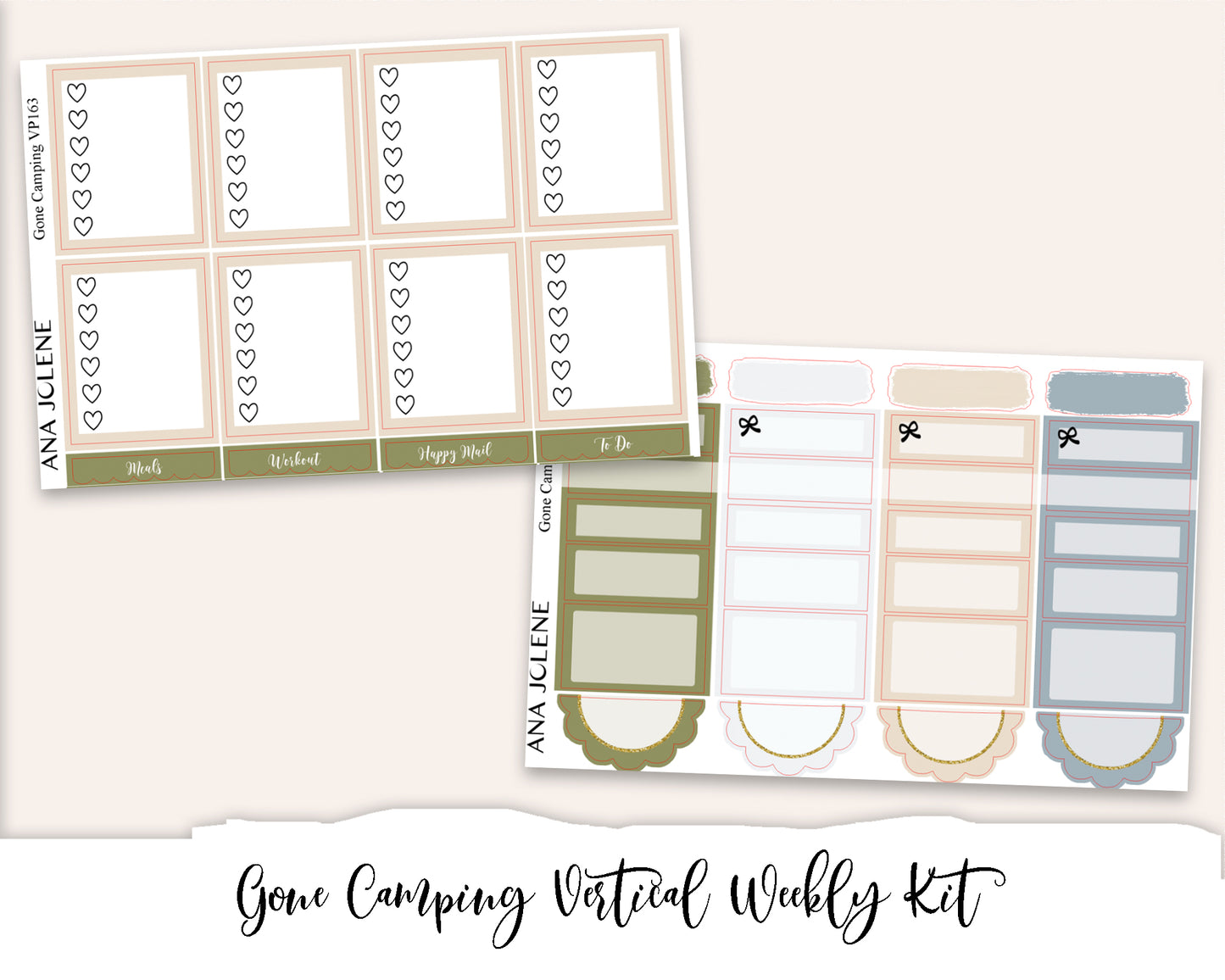 GONE CAMPING Planner Sticker Kit (Vertical Weekly)