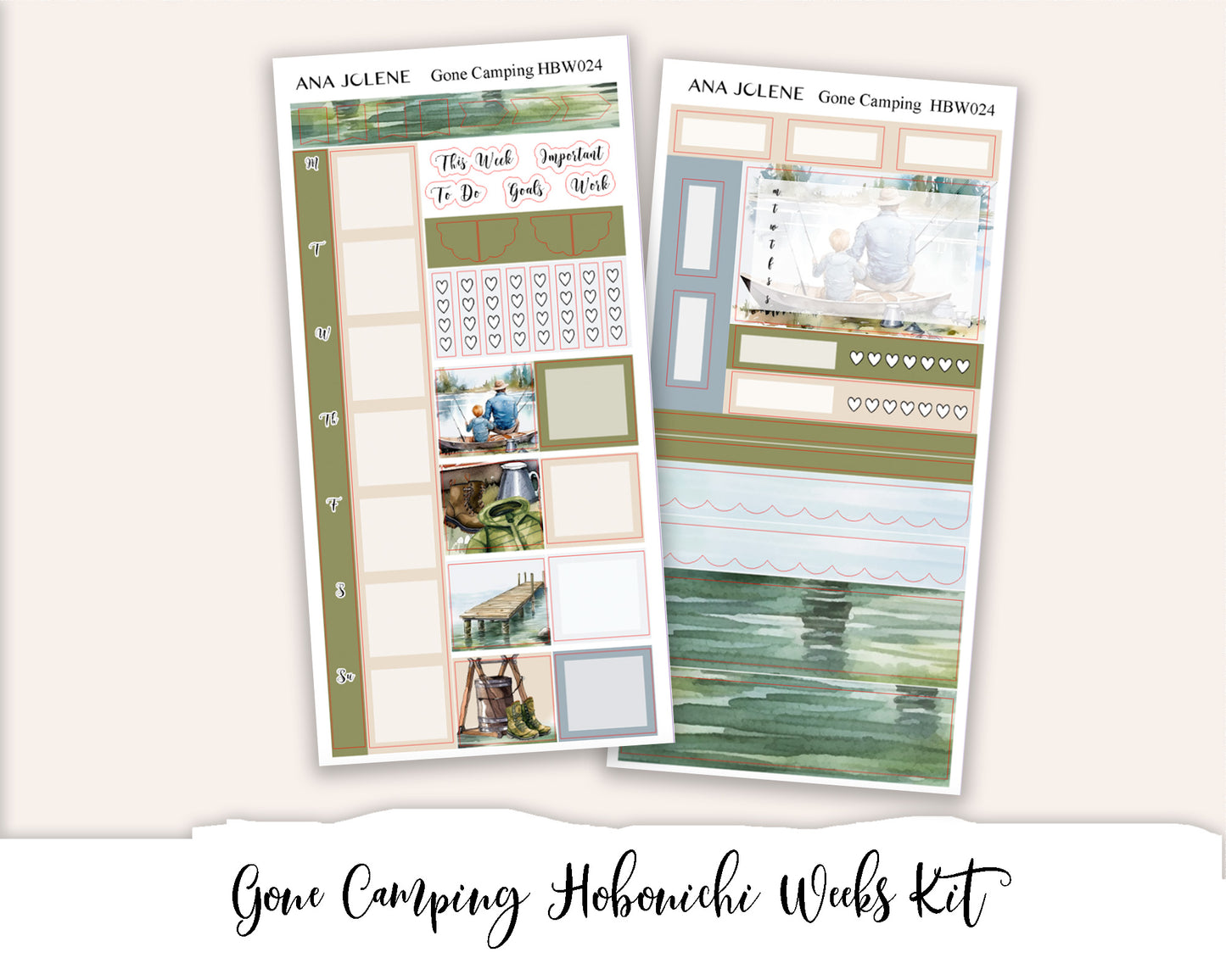 GONE CAMPING Hobonichi Weeks Planner Sticker Kit