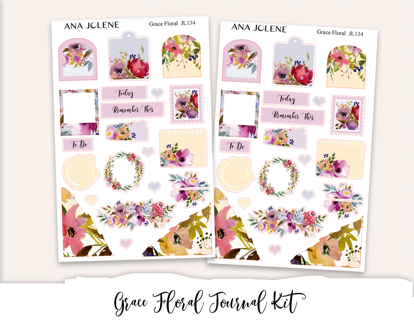 GRACE FLORAL Full Journal Sticker Kit