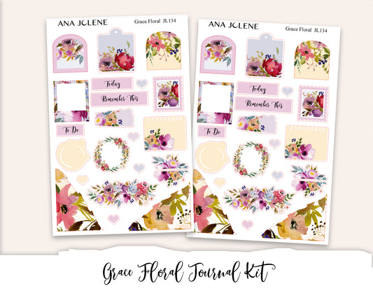 GRACE FLORAL Full Journal Sticker Kit