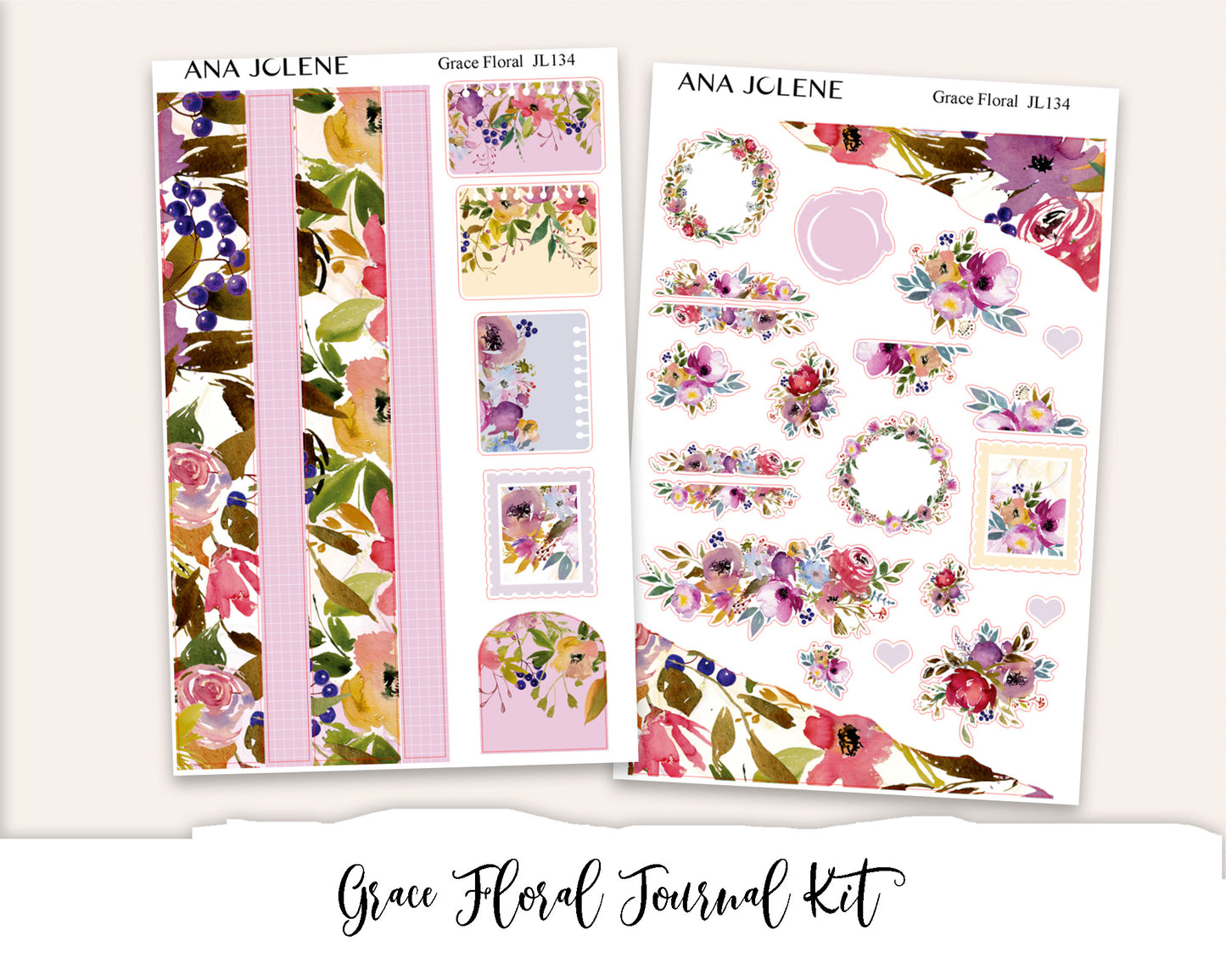 GRACE FLORAL Full Journal Sticker Kit