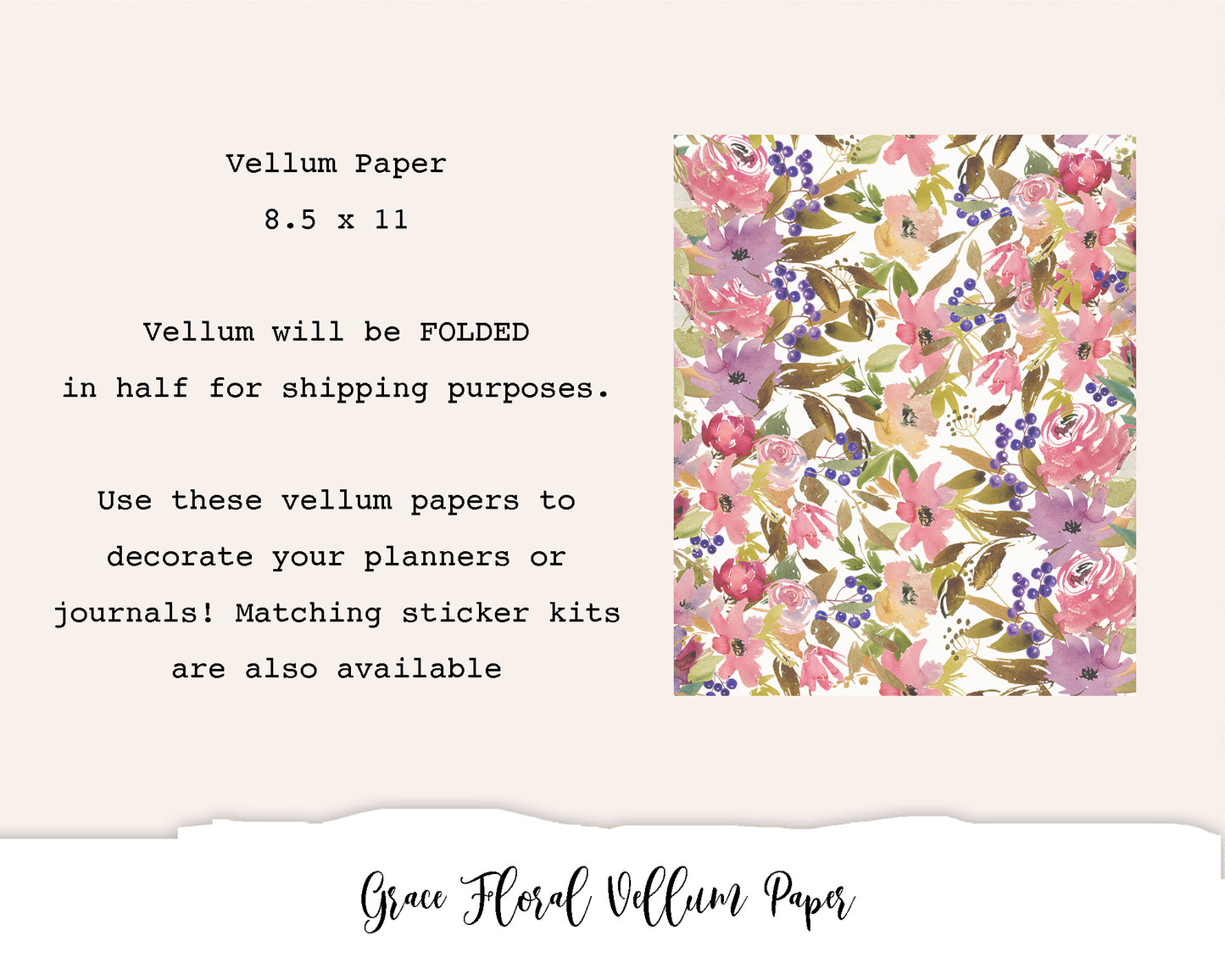 Grace Floral Vellum Paper