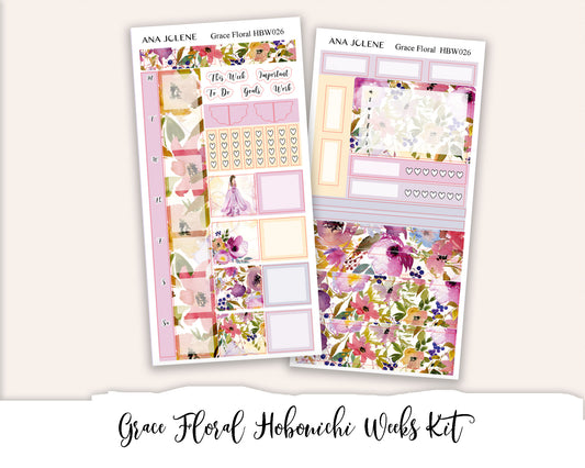 GRACE FLORAL Hobonichi Weeks Planner Sticker Kit