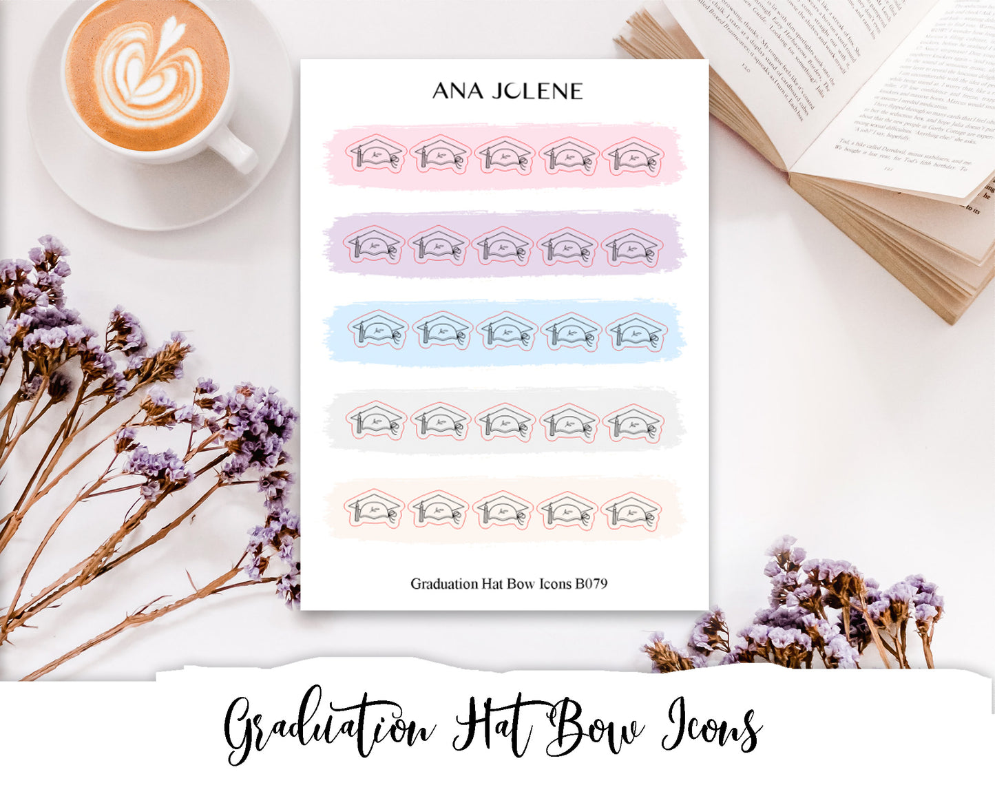 Graduation Hat Bow Icon Stickers