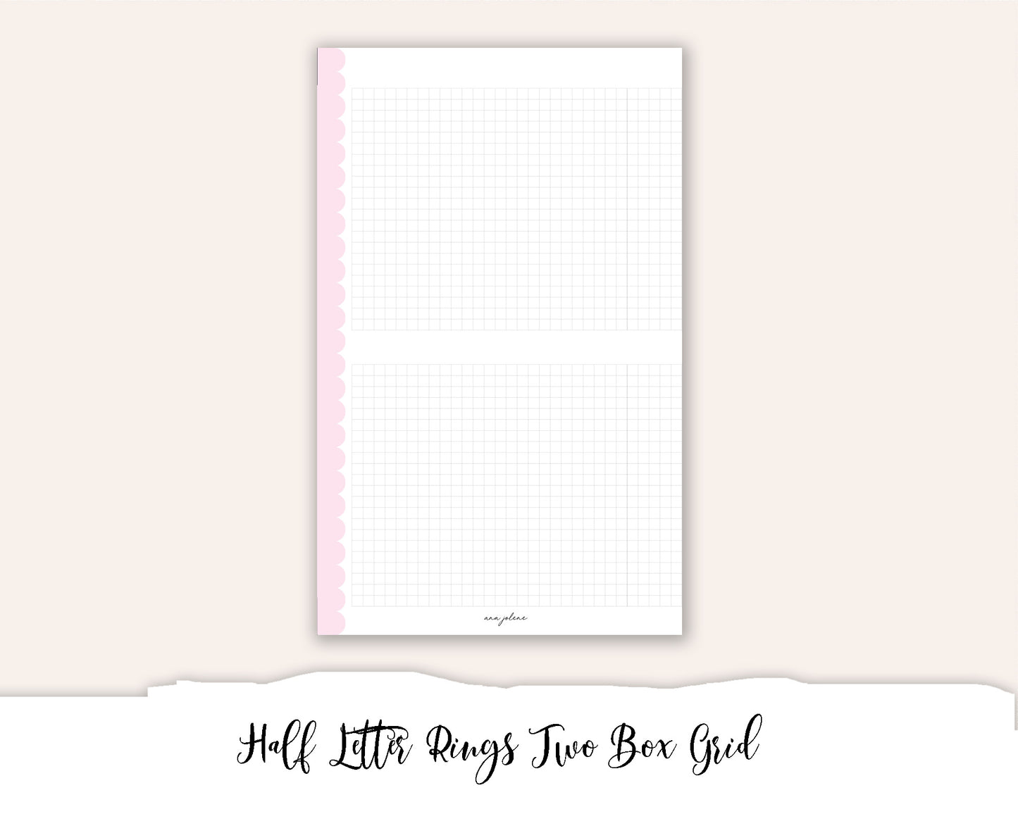 Half Letter Rings Two Box Grid Printable