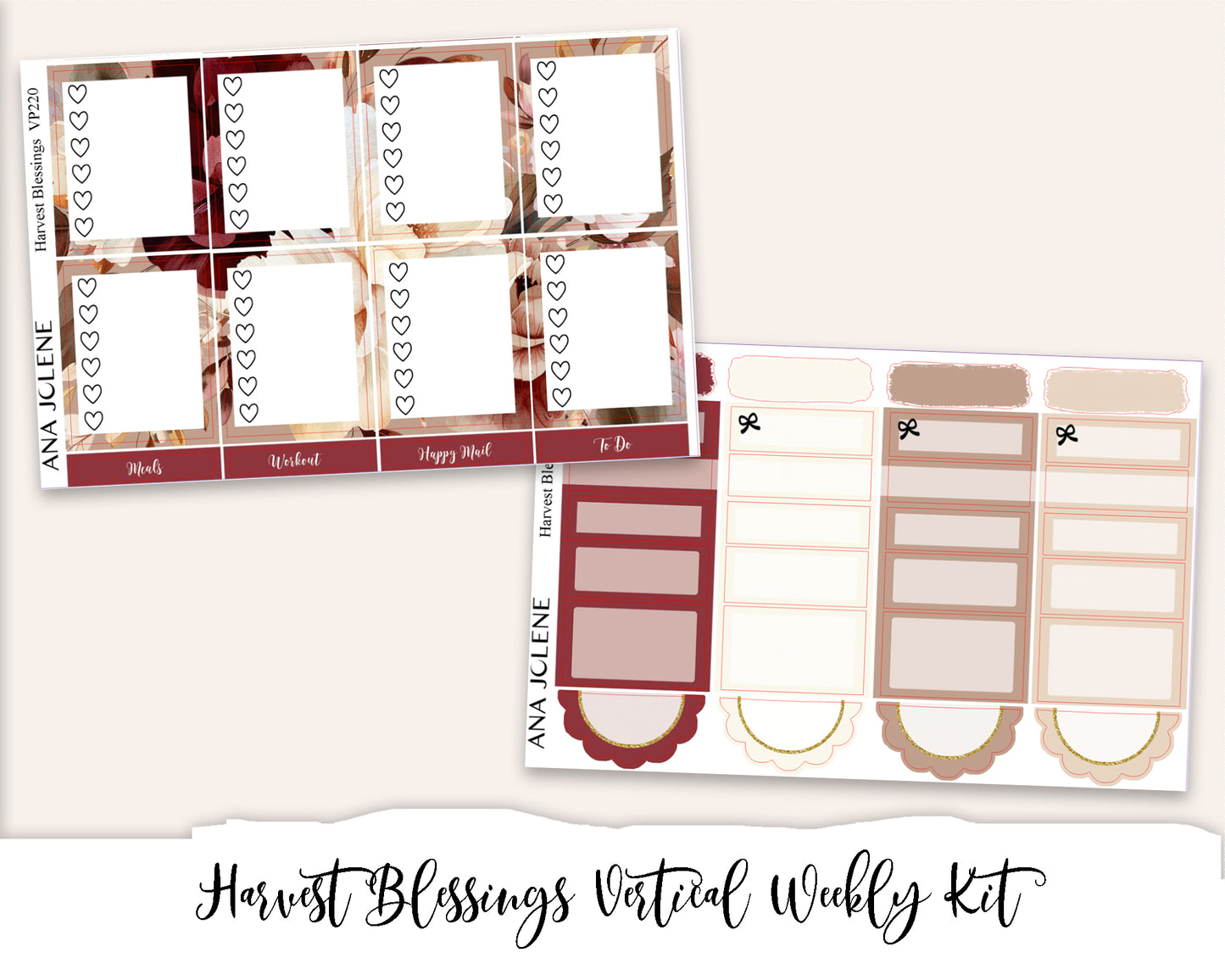 HARVEST BLESSINGS Planner Sticker Kit (Vertical Weekly)