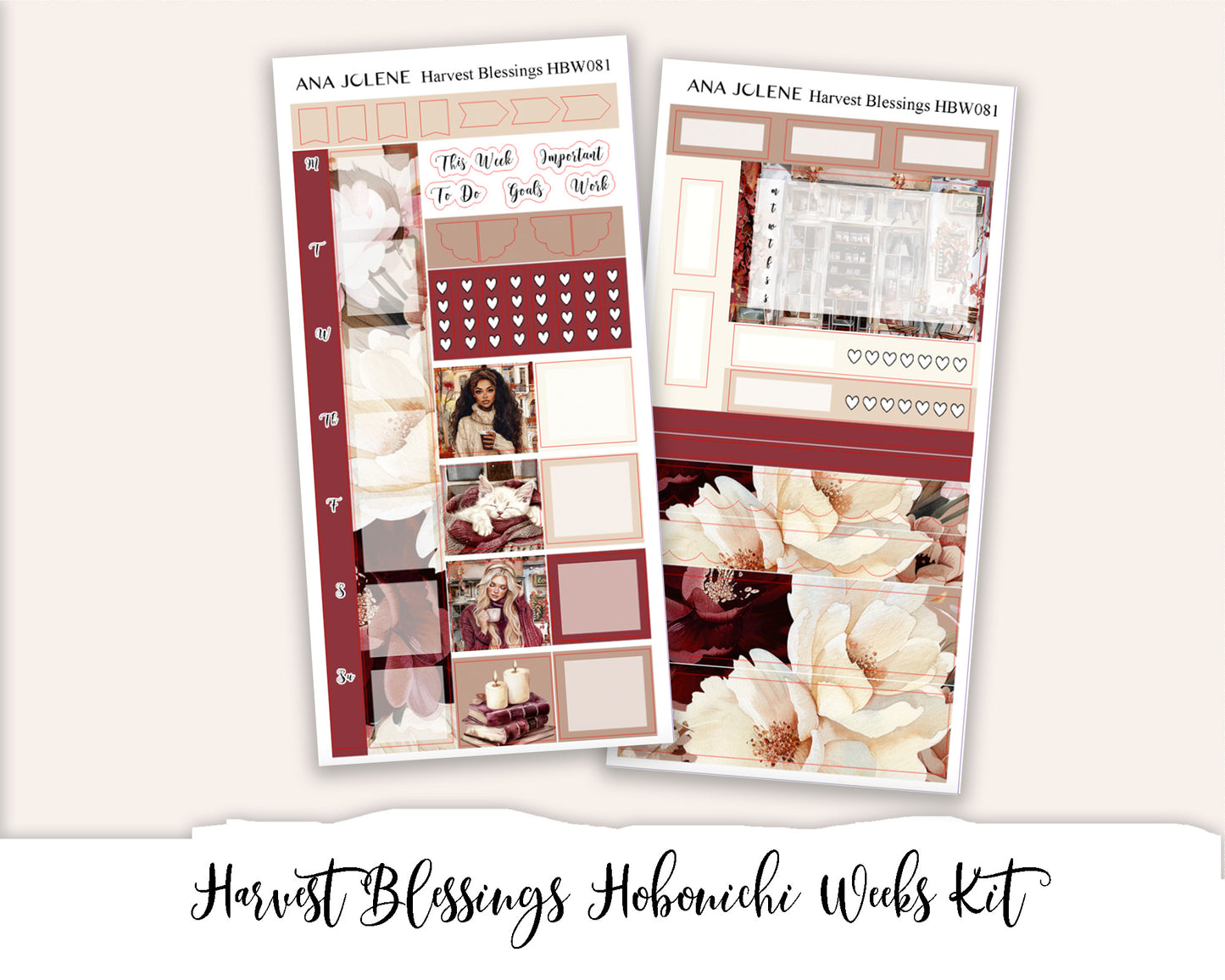 HARVEST BLESSINGS Hobonichi Weeks Planner Sticker Kit