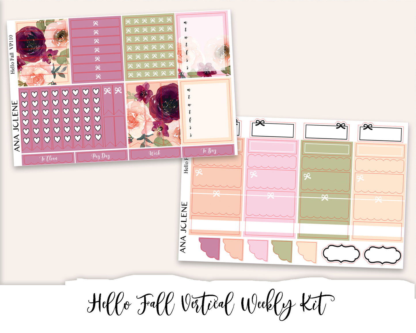 HELLO FALL Planner Sticker Kit (Vertical Weekly)