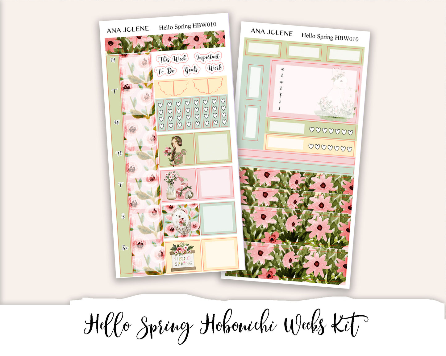 HELLO SPRING Hobonichi Weeks Planner Sticker Kit