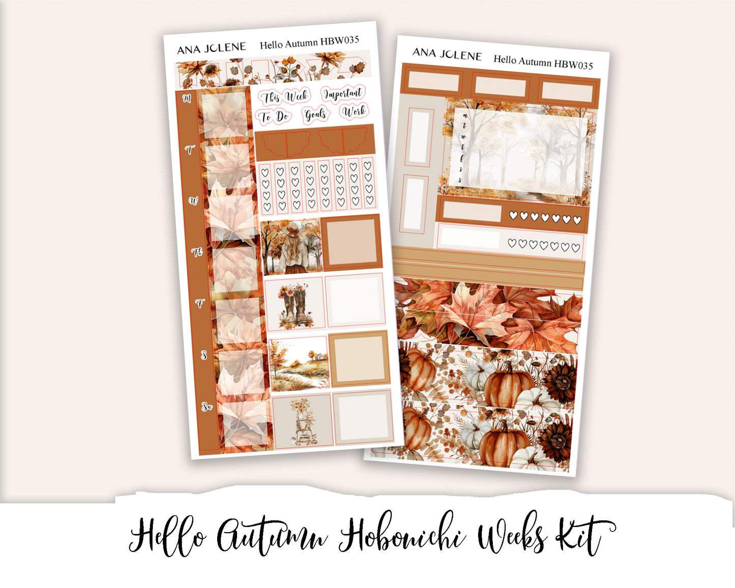 HELLO AUTUMN Hobonichi Weeks Planner Sticker Kit