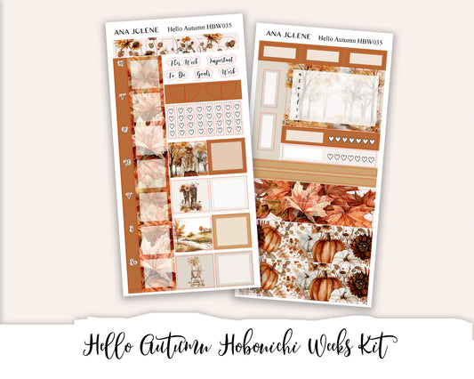 HELLO AUTUMN  Hobonichi Weeks Planner Sticker Kit