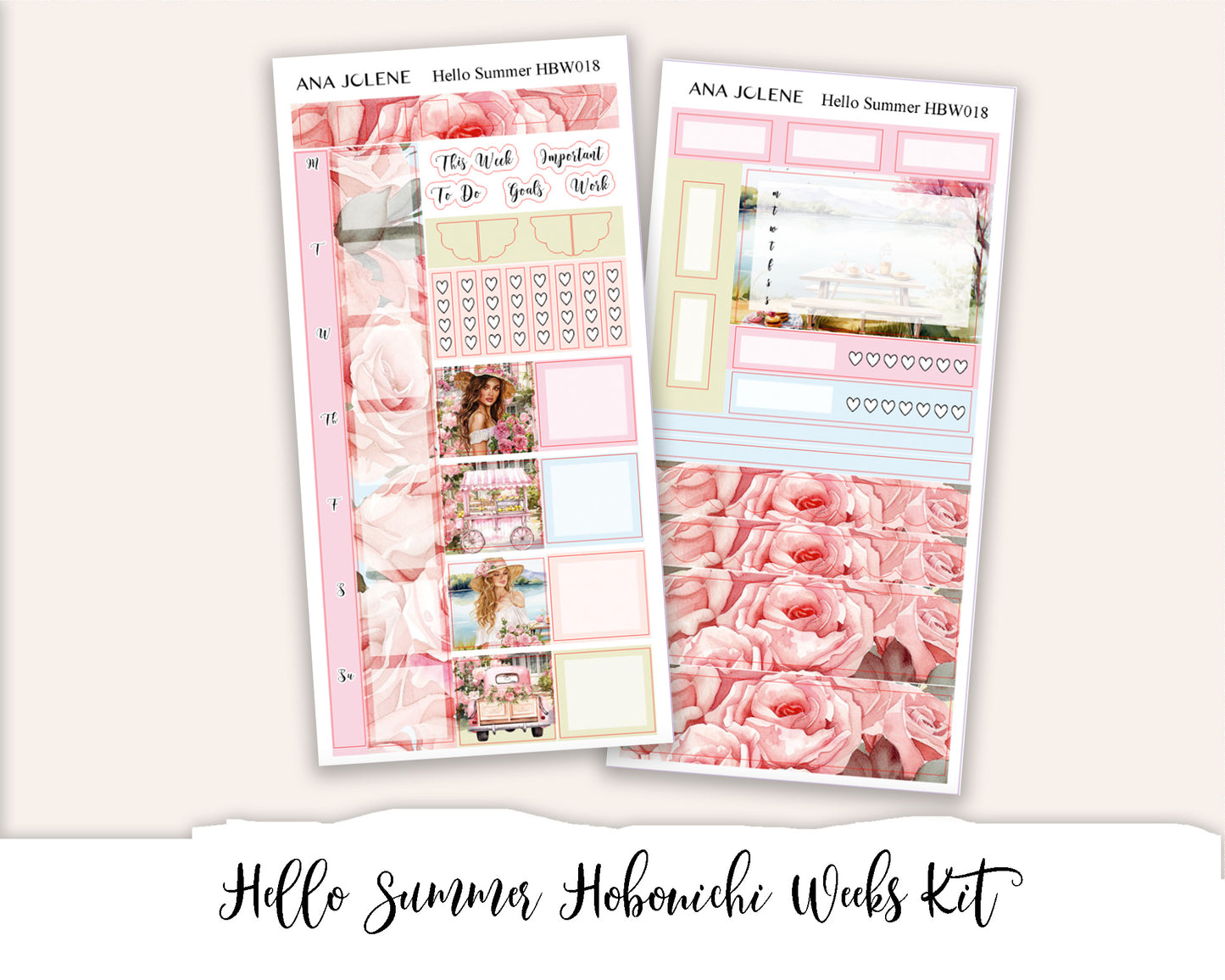 HELLO SUMMER Hobonichi Weeks Planner Sticker Kit