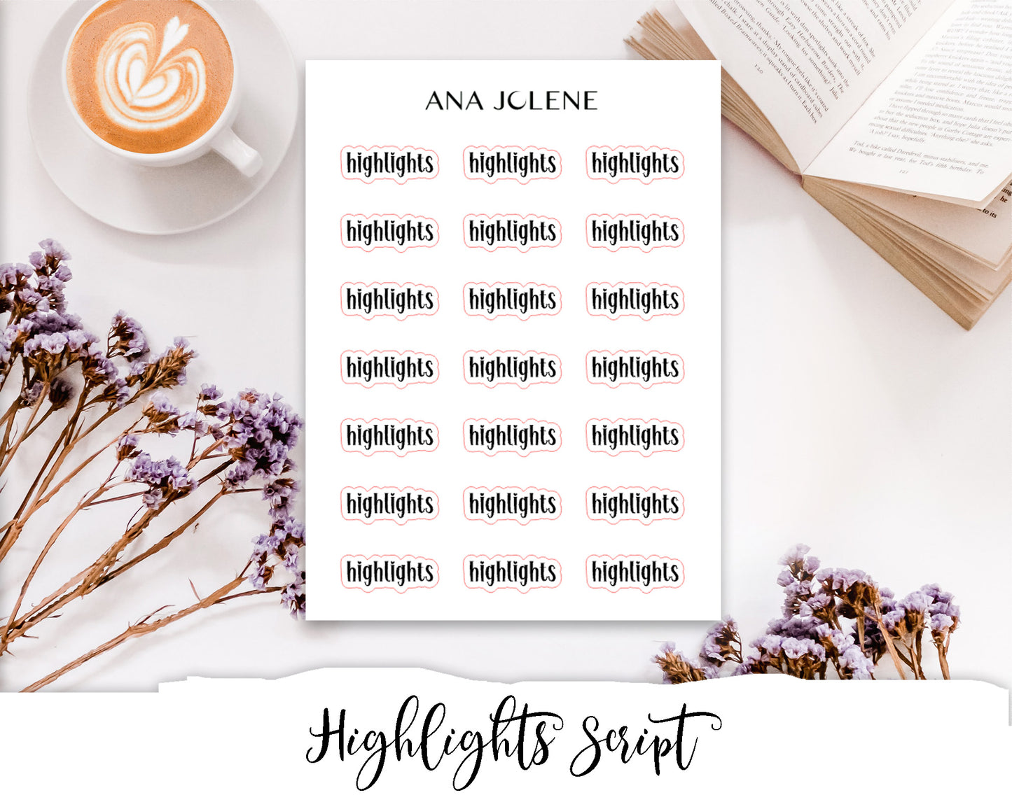 Highlights Script Stickers