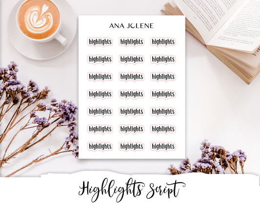 Highlights Script Stickers